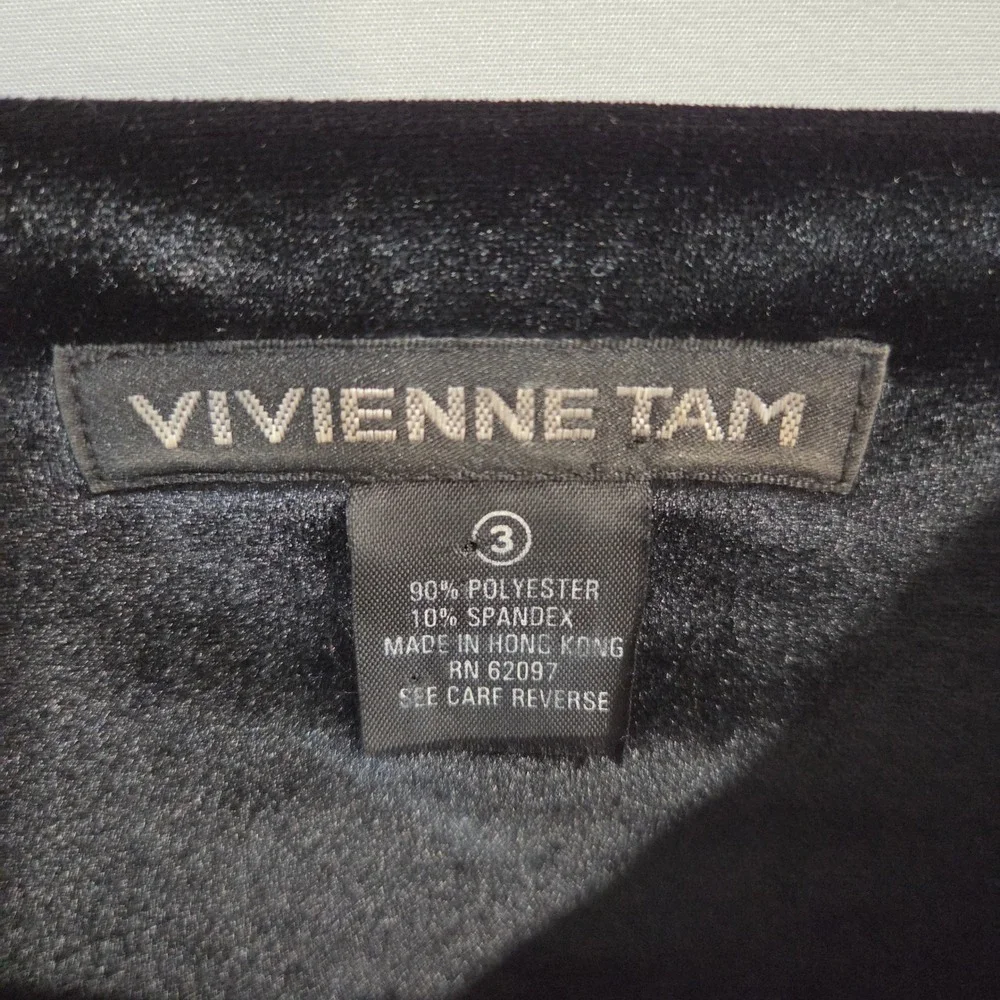 Vintage 90s Vivienne Tam Black Velvet Maxi Dress‎ Sz 3 US 8 Y2K Gown Prom - Picture 4 of 13